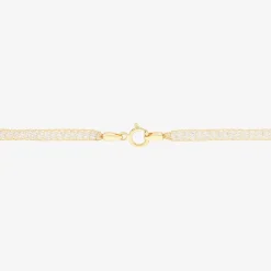 Made in Italy Womens 10K Gold 7.5 Inch Solid Mesh Chain Bracelet