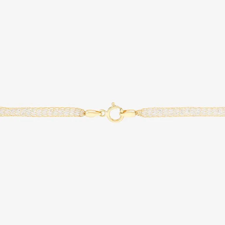 Made in Italy Womens 10K Gold 7.5 Inch Solid Mesh Chain Bracelet