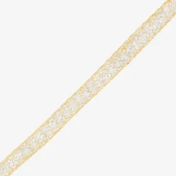 Made in Italy Womens 10K Gold 7.5 Inch Solid Mesh Chain Bracelet