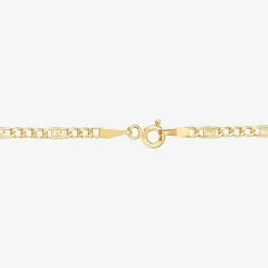 Made in Italy Womens 14K Gold 7.5 Inch Semisolid Figaro Chain Bracelet
