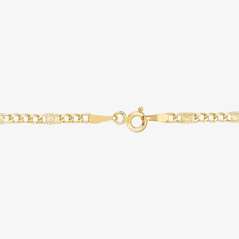 Made in Italy Womens 14K Gold 7.5 Inch Semisolid Figaro Chain Bracelet