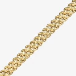 Made in Italy Womens 14K Gold 7.5 Inch Hollow Rope Chain Bracelet
