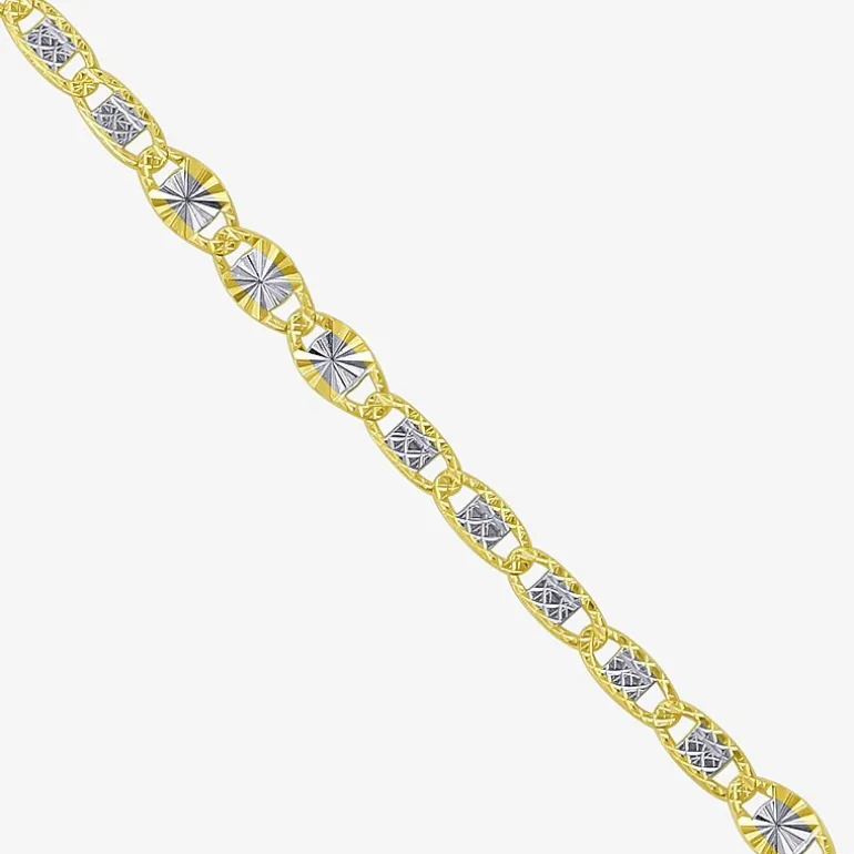 Made in Italy Womens 10K Gold 10 Inch Hollow Ankle Bracelet