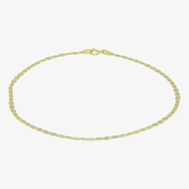 Made in Italy Womens 10K Gold 10 Inch Hollow Ankle Bracelet