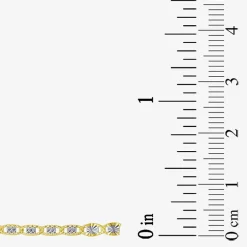 Made in Italy Womens 10K Gold 10 Inch Hollow Ankle Bracelet