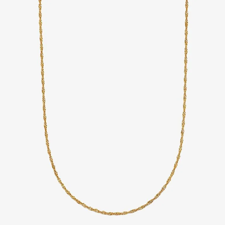 Made in Italy Womens 10K Gold 16 Inch Singapore Chain Necklace