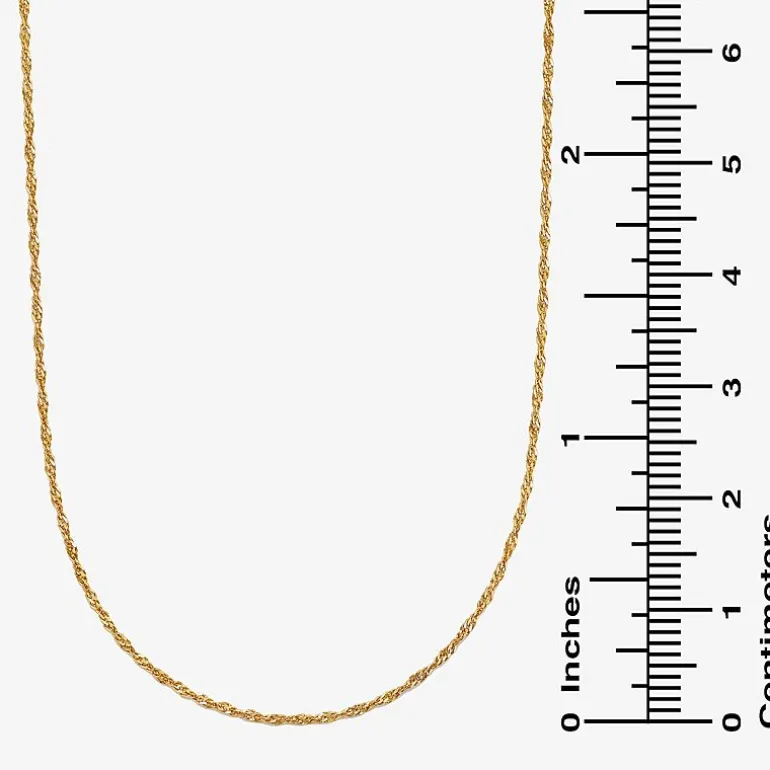 Made in Italy Womens 10K Gold 16 Inch Singapore Chain Necklace