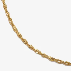 Made in Italy Womens 10K Gold 16 Inch Singapore Chain Necklace