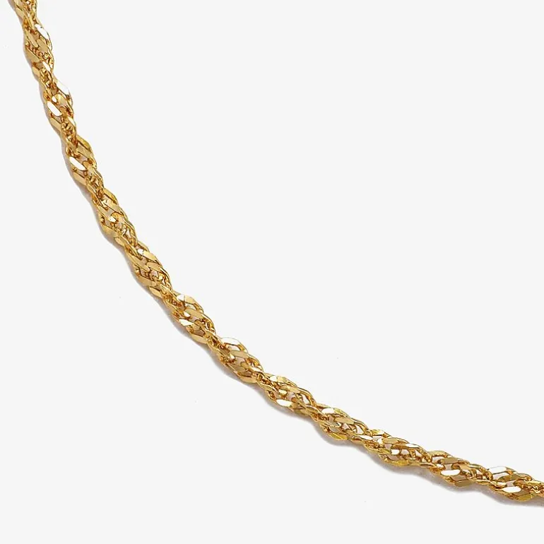 Made in Italy Womens 10K Gold 16 Inch Singapore Chain Necklace