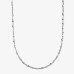 Made in Italy Womens 10K Gold 22 Inch Singapore Chain Necklace