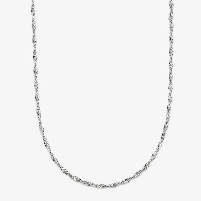 Made in Italy Womens 10K Gold 22 Inch Singapore Chain Necklace