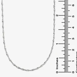 Made in Italy Womens 10K Gold 22 Inch Singapore Chain Necklace