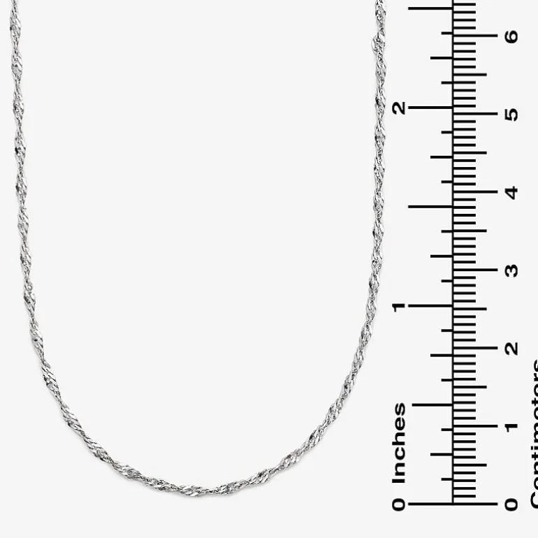 Made in Italy Womens 10K Gold 22 Inch Singapore Chain Necklace