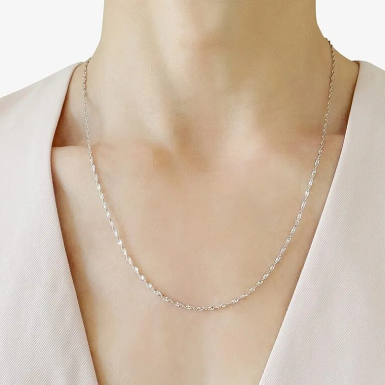 Made in Italy Womens 10K Gold 22 Inch Singapore Chain Necklace