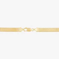 Made in Italy Womens 14K Gold 18 Inch Herringbone Chain Necklace