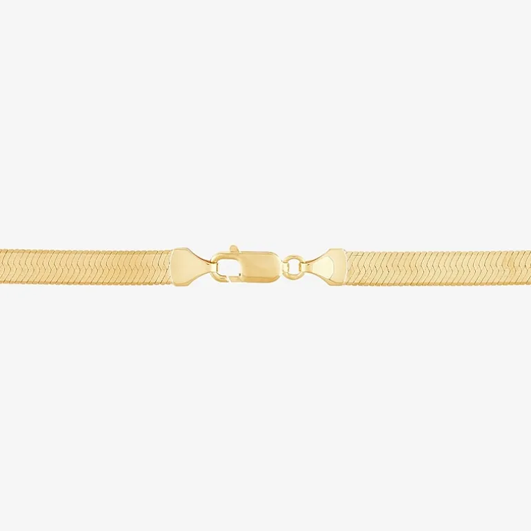 Made in Italy Womens 14K Gold 18 Inch Herringbone Chain Necklace