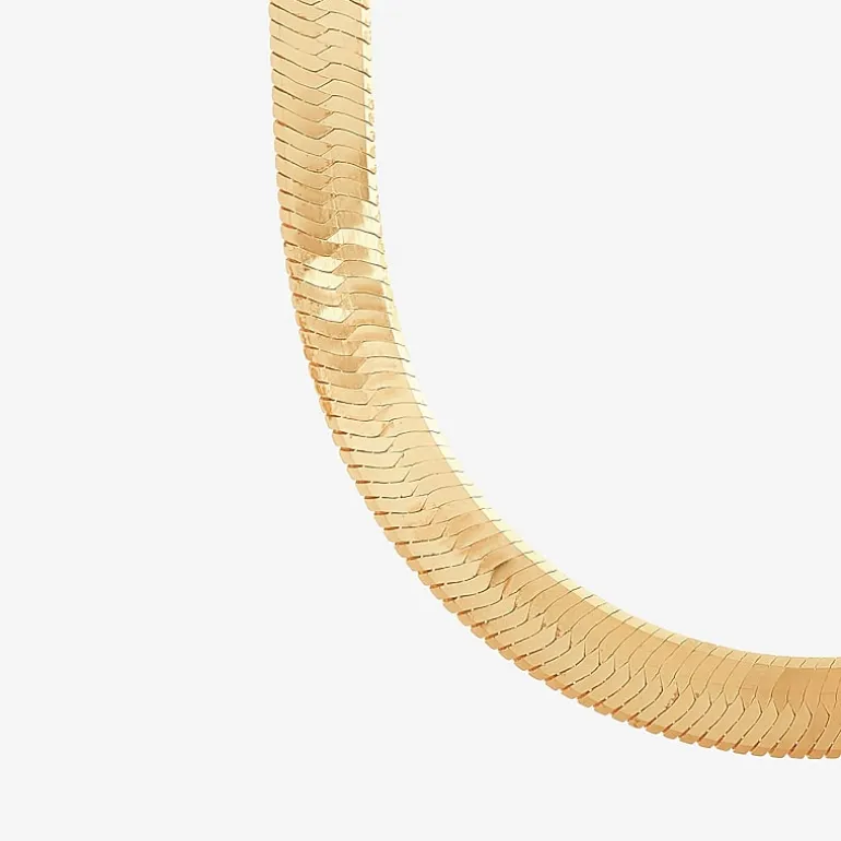 Made in Italy Womens 14K Gold 18 Inch Herringbone Chain Necklace