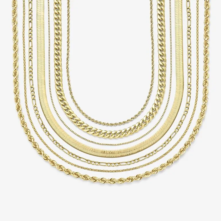 Made in Italy Womens 14K Gold 18 Inch Herringbone Chain Necklace