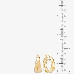 Made in Italy Womens 14K Gold 15mm Hoop Earrings