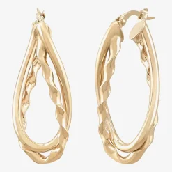 Made in Italy Womens 14K Gold 30mm Hoop Earrings