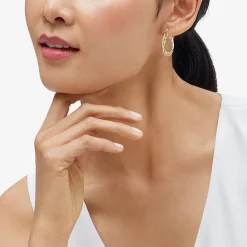 Made in Italy Womens 14K Gold 30mm Hoop Earrings