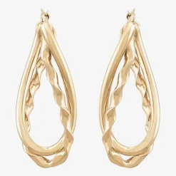 Made in Italy Womens 14K Gold 30mm Hoop Earrings