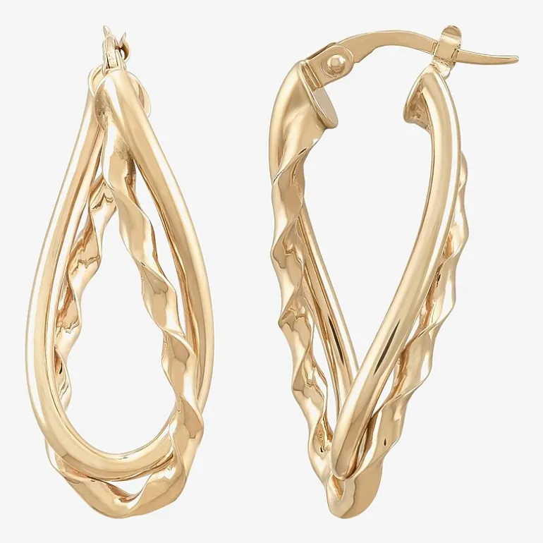 Made in Italy Womens 14K Gold 30mm Hoop Earrings