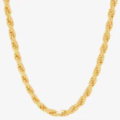 Made in Italy Womens 24K Gold Over Silver 24 Inch Rope Chain Necklace