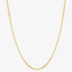 Made in Italy Womens 24K Gold Over Silver 18 Inch Box Chain Necklace