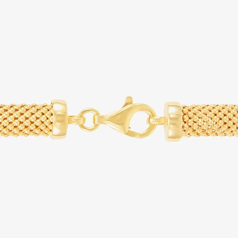 Made in Italy Womens 14K Gold Over Silver Hollow Heart 7.5 Inch Link Bracelet