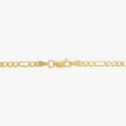 Made in Italy Womens 24K Gold Over Silver 18 Inch Figaro Chain Necklace