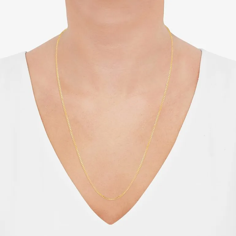 Made in Italy Womens 14K Gold Over Silver 24 Inch Box Chain Necklace