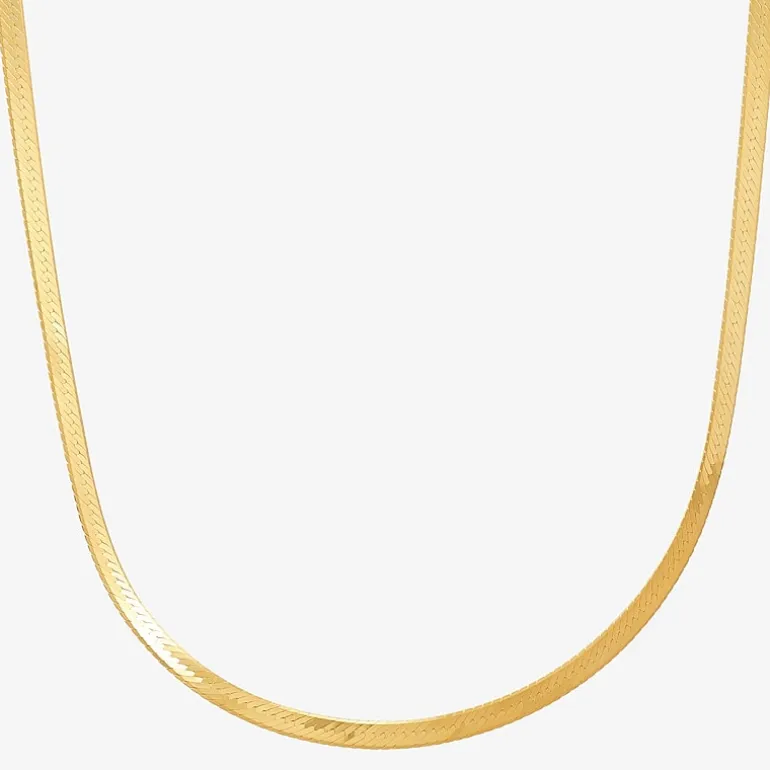 Made in Italy Womens 14K Gold Over Silver 22 Inch Herringbone Chain Necklace
