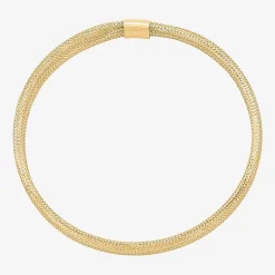 Made in Italy Womens 10K Gold Round Bangle Bracelet