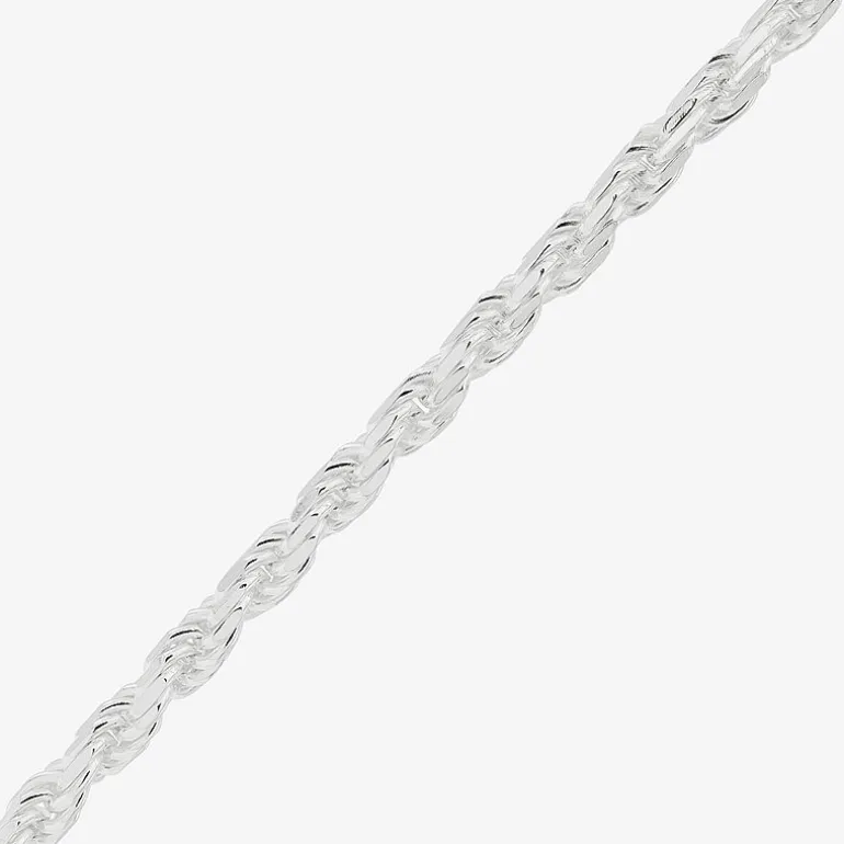 Made in Italy Womens Sterling Silver 20 Inch Rope Chain Necklace