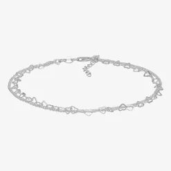 Made in Italy Womens Sterling Silver 10 Inch Solid Link Ankle Bracelet