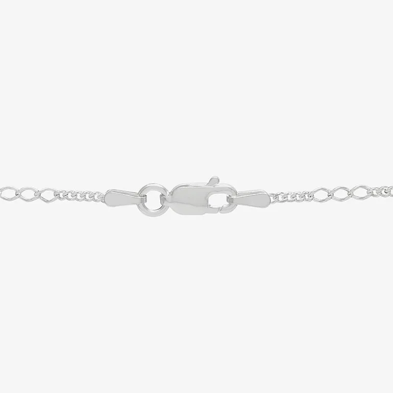 Made in Italy Womens Sterling Silver 9 1/2 Inch Solid Figaro Chain Bracelet