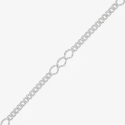 Made in Italy Womens Sterling Silver 9 1/2 Inch Solid Figaro Chain Bracelet