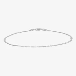 Made in Italy Womens Sterling Silver 9 1/2 Inch Solid Figaro Chain Bracelet