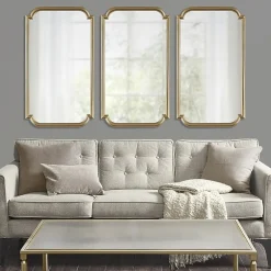 Madison Park 38 Adelaide Gold Scalloped Wood Wall Mount Rectangular Wall Mirror