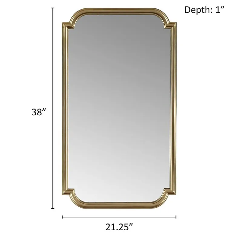 Madison Park 38 Adelaide Gold Scalloped Wood Wall Mount Rectangular Wall Mirror