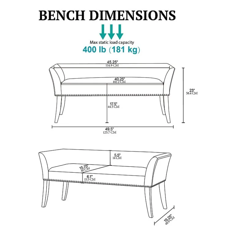 Madison Park Antonio Upholstered Bench