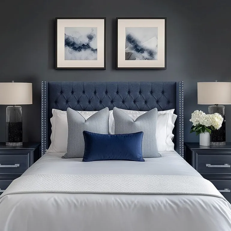 Madison Park Baldwin Queen Upholstered Tufted Headboard