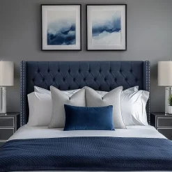 Madison Park Baldwin Queen Upholstered Tufted Headboard