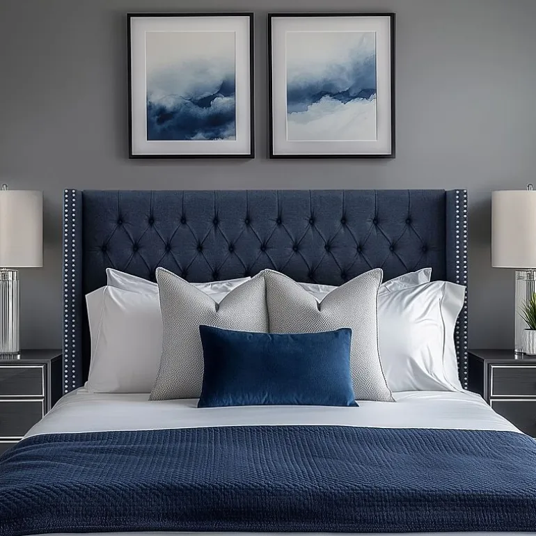 Madison Park Baldwin Queen Upholstered Tufted Headboard