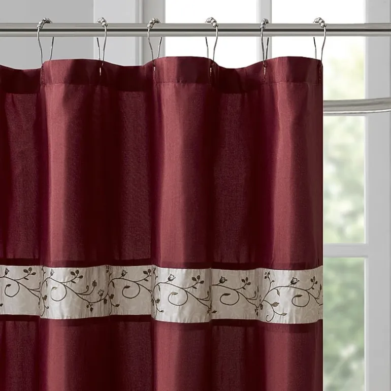 Madison Park Belle Embroidered Shower Curtain
