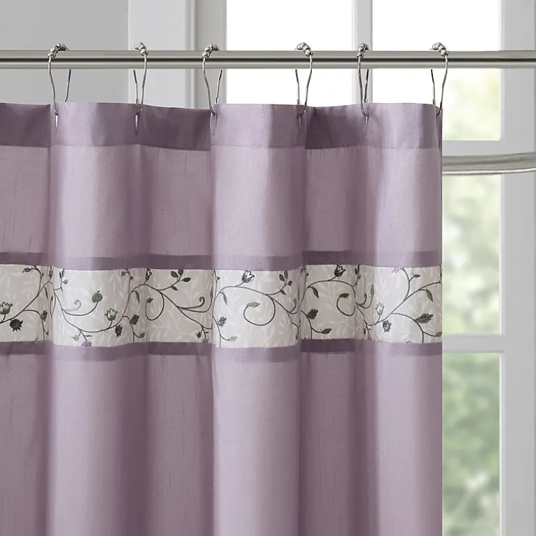 Madison Park Belle Embroidered Shower Curtain