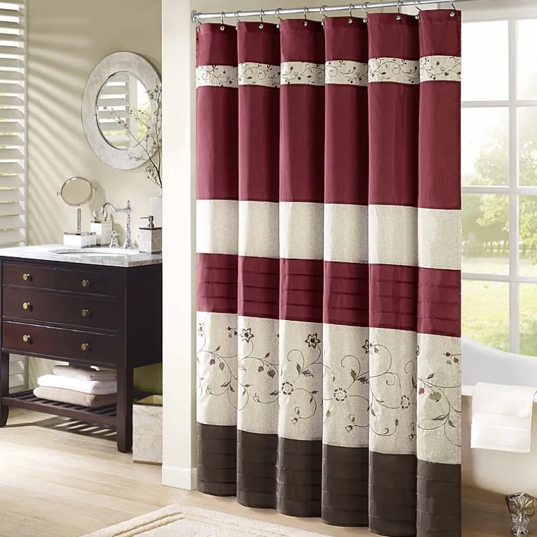 Madison Park Belle Embroidered Shower Curtain