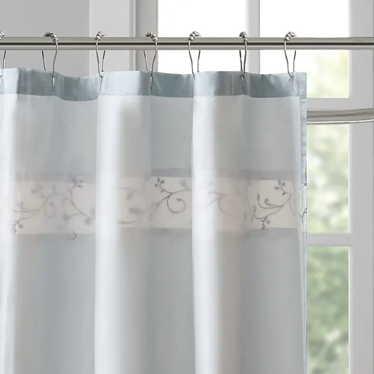 Madison Park Belle Embroidered Shower Curtain