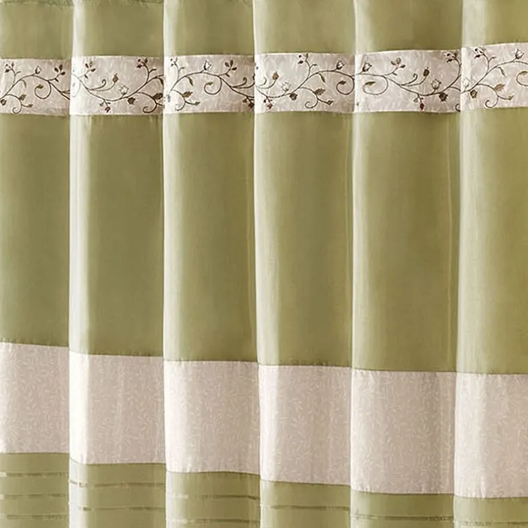 Madison Park Belle Embroidered Shower Curtain